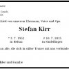 Kirr Stefan 1952-2015 Todesanzeige
